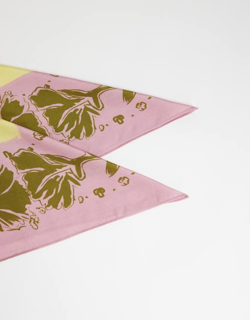 Topshop floral print waist belt in pink and yellow, 5 of 5