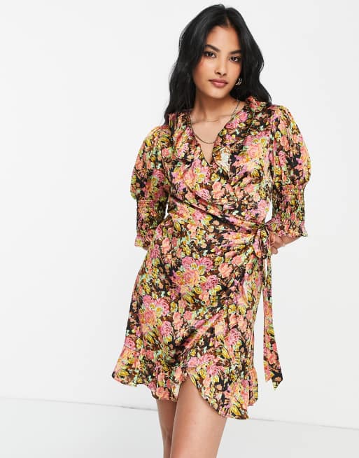 Topshop wrap 2025 mini dress