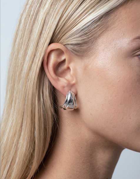 Topshop Flossie Ohrring aus Edelstahl in Silber - view 1