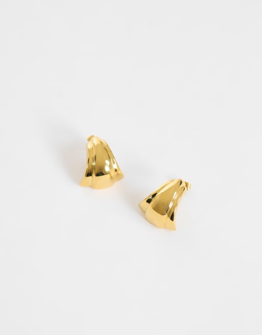Topshop Flossie stainless steel earring in gold, 3 of 4