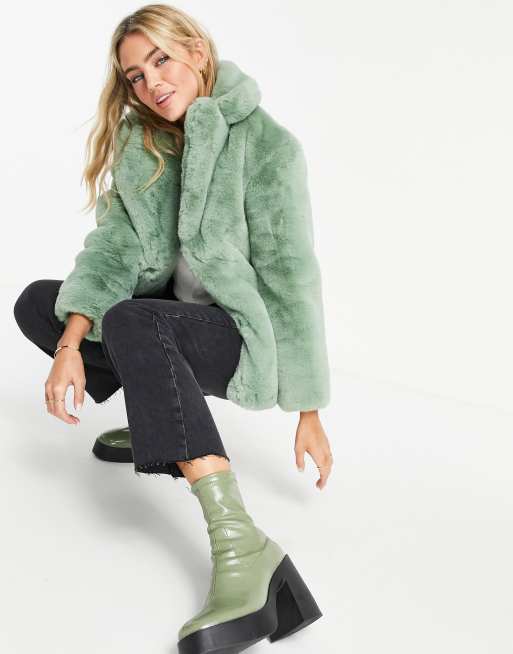 Topshop hot sale green coat