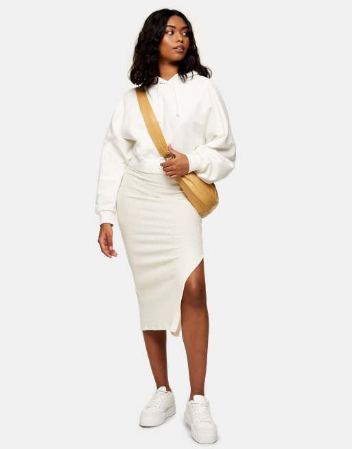 White midi sale skirt ribbed