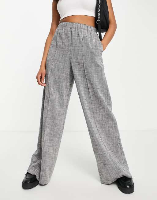 Topshop fluid wide leg trouser in grey | ASOS