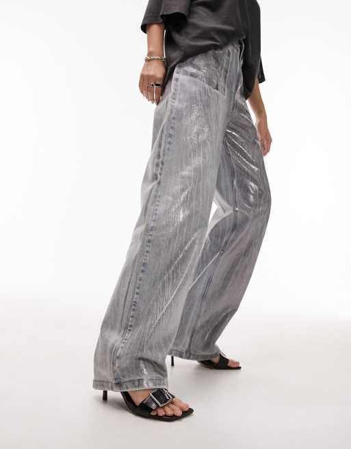 Wideleg foil jeans