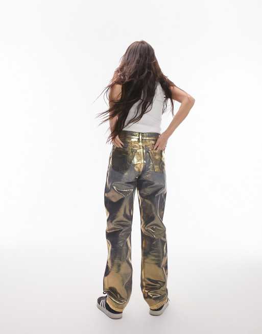 Gold store foil jeans