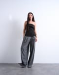 [Topshop] Topshop foldover longline bandeau top in black 4 BLACK