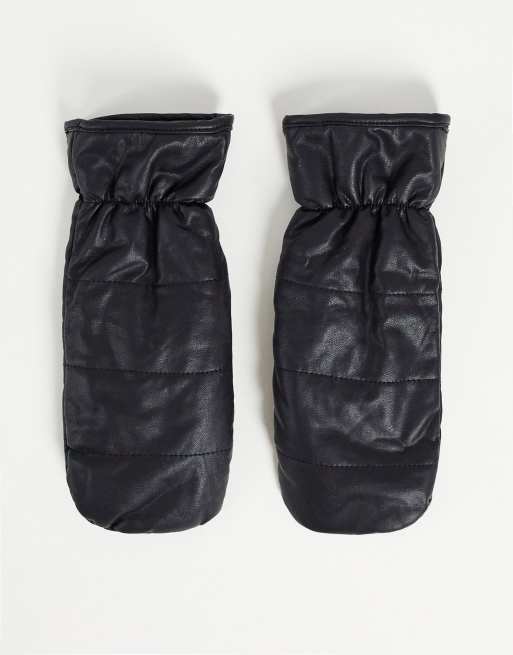 Topshop - Forede handsker i sort pu