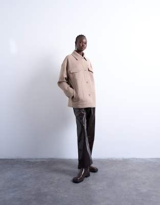 Topshop Formal Western Jacket In Neutral