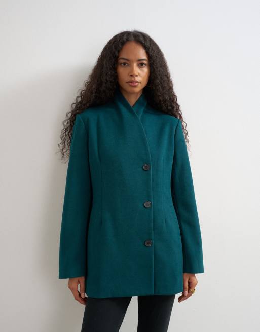 Topshop formel blazerfrakke i petrol, 4 af 4