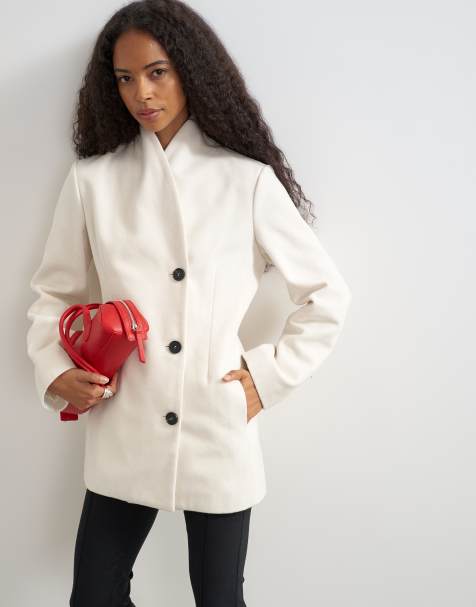 Topshop formeller Blazer-Mantel in Cremeweiß - view 1