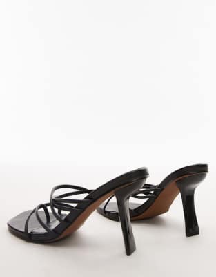 Topshop Foxy Heeled Strappy Sandal In Black