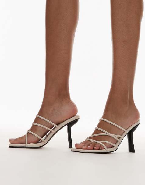 Topshop - Foxy - Sandales à talon et brides - Taupe - view 1