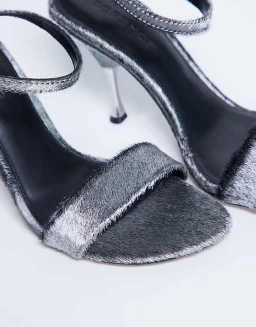 Topshop – Fran – Silverfärgade klackskor i äkta läder med metallklack, 3 av 3