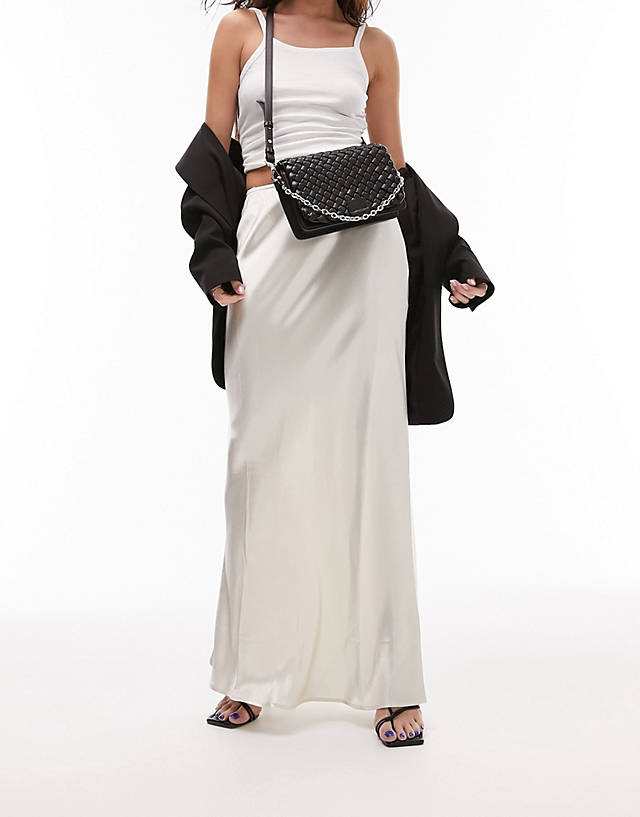 Topshop - fran woven shoulder bag in black