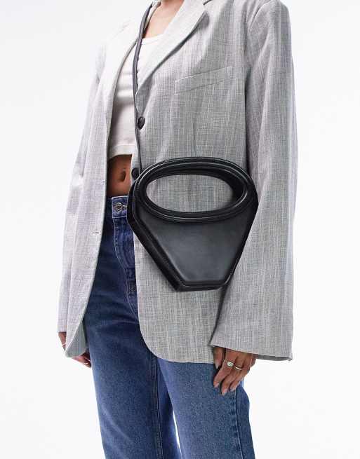 Topshop - Frankie - Borsa a mano a triangolo, colore nero