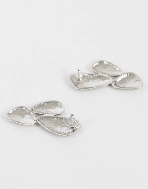 Topshop Frankie borstat örhänge i silver, 4 av 4