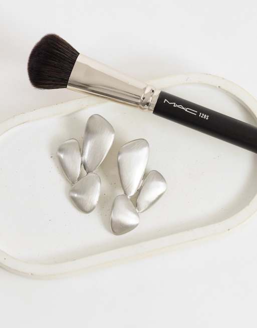 Topshop Frankie Ohrring mit gebürsteter Oberfläche in Silber, 2 von 4