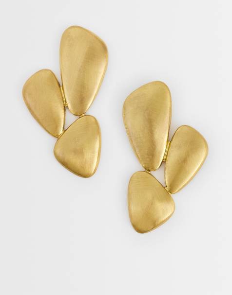 Topshop Frankie ørering med børstet guldfinish - view 1