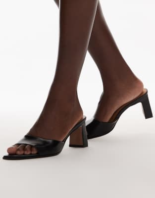 Topshop - Freya - Mules in Schwarz mit Absatz