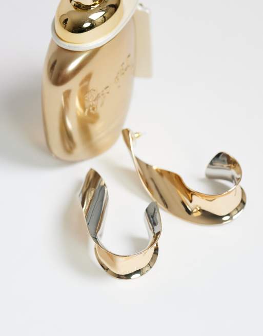 Topshop Freyja orecchino attorcigliato in oro e argento, 2 di 5