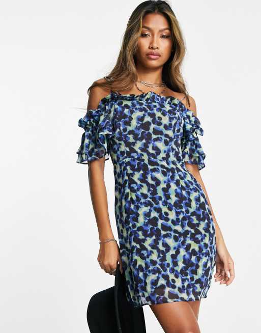 Topshop ruffle outlet bardot dress