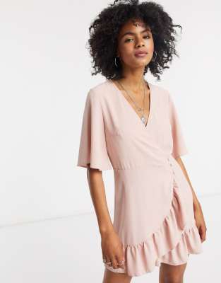 topshop pink frill dress