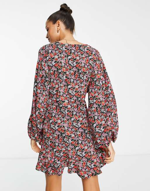 Topshop velvet floral dress sale