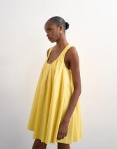 Topshop full hem pleated mini sundress in lemon