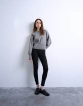 Topshop full length heavy weight legging in black