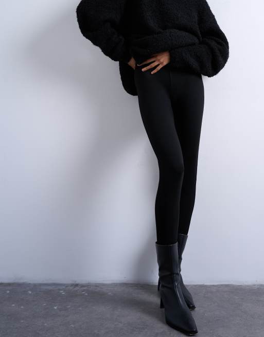 Topshop full length heavy weight legging in black, 2 of 5