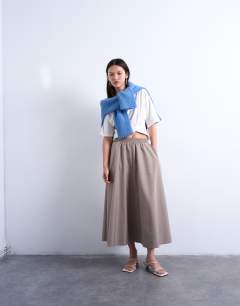 Full midi skirt in beige