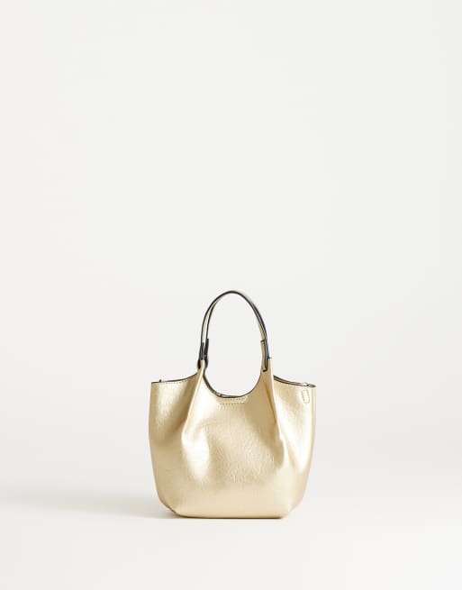 Topshop - Gabbie - Borsa a mano piccola con tracolla rimovibile color oro, 1 di 4