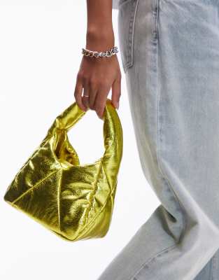 Topshop - Gabby - Gepolsterte Handtasche in Gold-Goldfarben