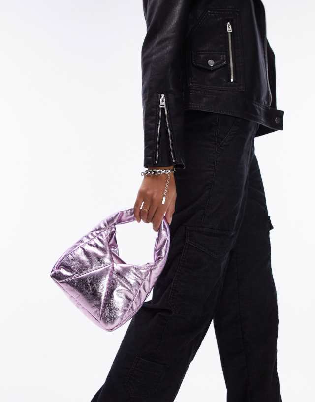 Topshop Gabby puffy grab bag in pink