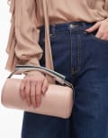 [Topshop] Topshop Gabi barrel grab bag with metal handle in pink One Size PINK