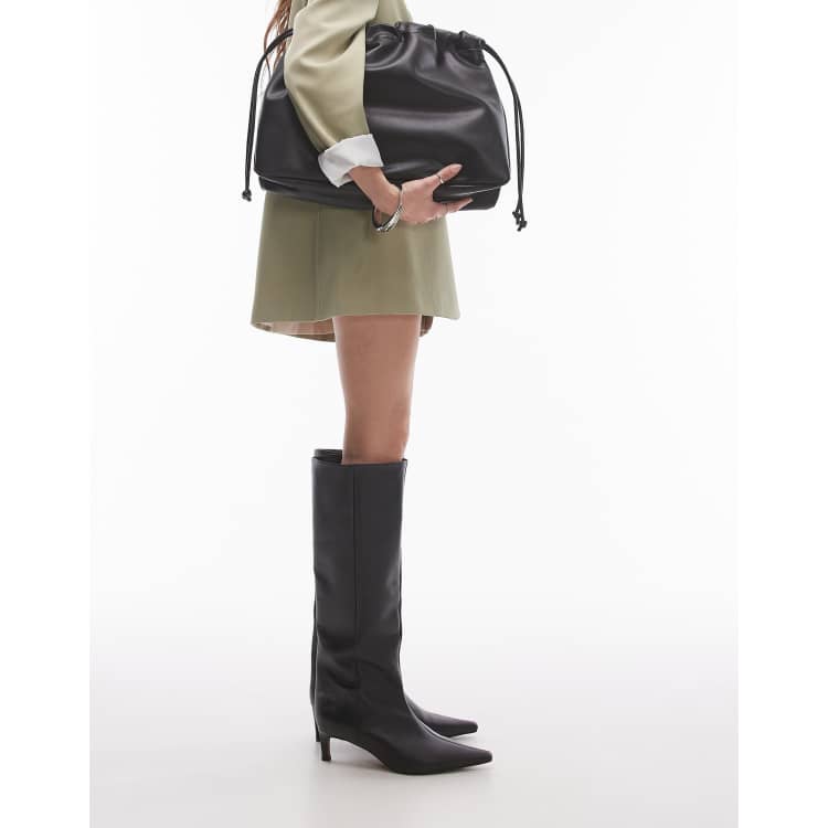Topshop Gabi oversized clutch bag with ruched detail in black ASOS
