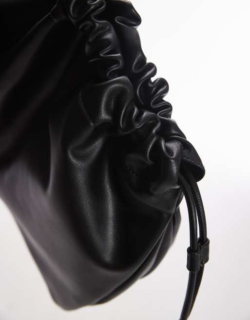Topshop - Gabi - Pochette oversize à détails froncés - Noir, 3 de 4