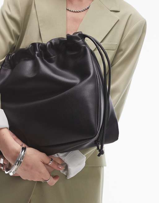 Topshop - Gabi - Pochette oversize à détails froncés - Noir, 4 de 4