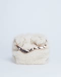 [Topshop] Topshop Gabriette borg metal trim handle grab bag in cream-White One Size CREAM
