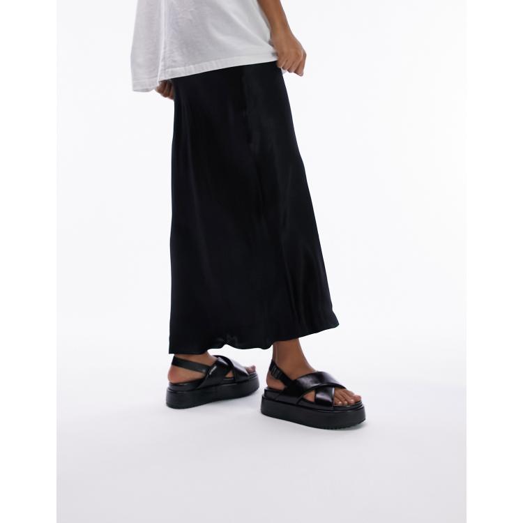 Topshop Gaby chunky flatform sandal in black