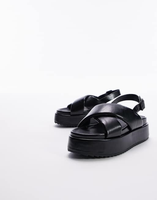 Black and white chunky sales sandals