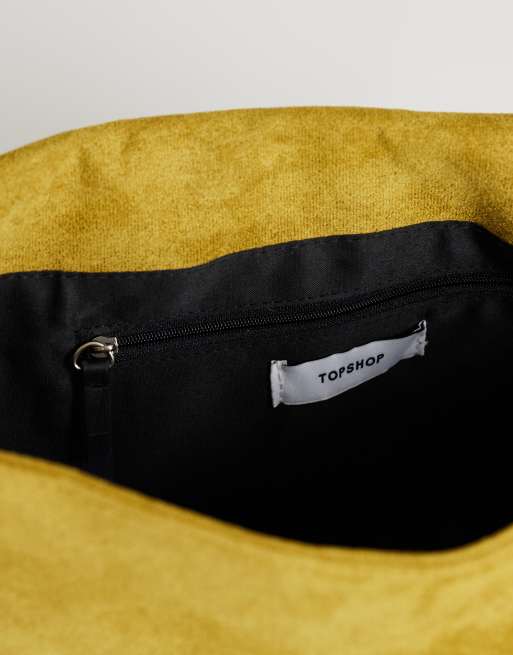 Topshop - Gaia - Olivengrøn oversized clutch-taske med foldelukning og metaldetaljer, 4 af 4