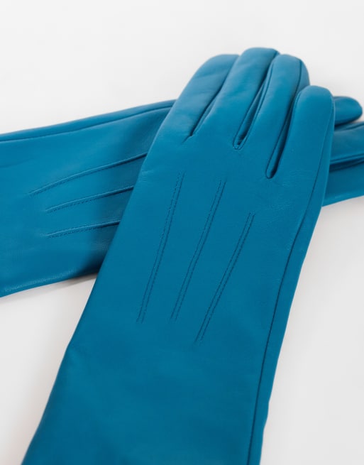 Topshop gants en cuir Gibson bleu canard, 2 de 3