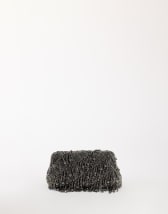 Topshop Garison bead and embellished clutch in pewter
