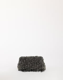 Garison bead and embellished clutch in pewter