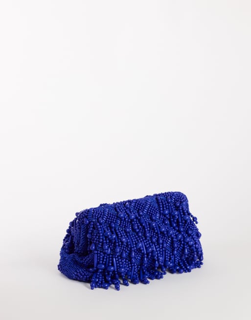 Topshop Garison pochette con perline e applicazioni in cobalto, 2 di 4
