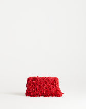 Topshop Garison small bead and embellished clutch in red
