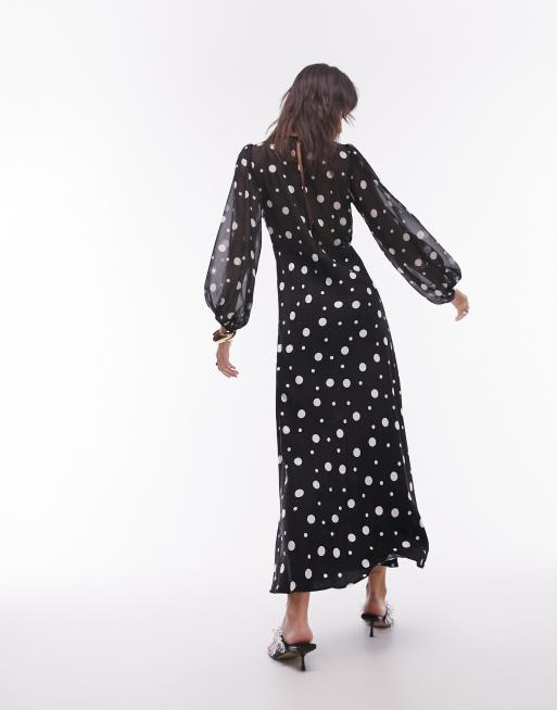 Black and white polka dot dress topshop hotsell