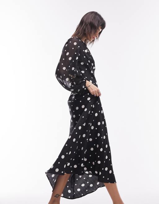 Polka dot shop midi dress topshop