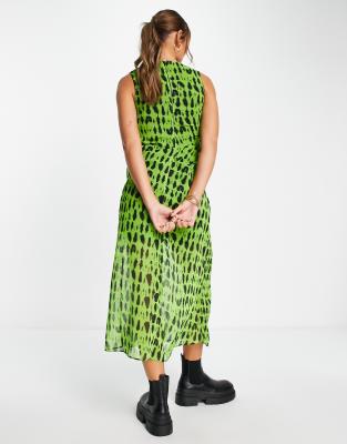 Topshop green tiger store dress